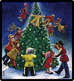 Kids Flying Around A Christmas Tree Puzzle