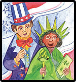Lady Liberty And Uncle Sam